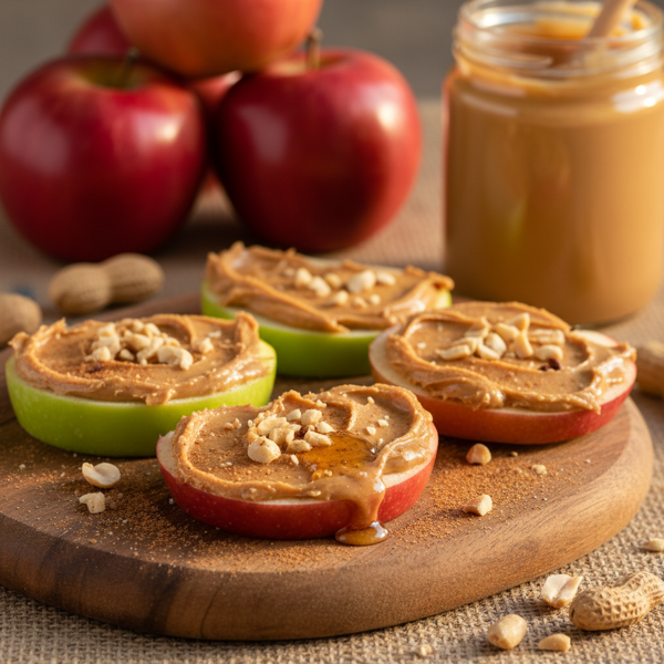 Crunchy Apple Slices with Peanut Butter Spread recipe