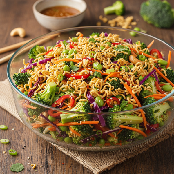 Crunchy Asian-Inspired Ramen Broccoli Salad recipe