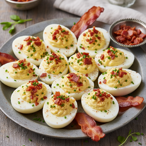 Crunchy Bacon Deviled Eggs Delight recipe