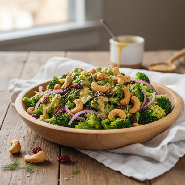 Crunchy Broccoli Cashew Salad Delight recipe