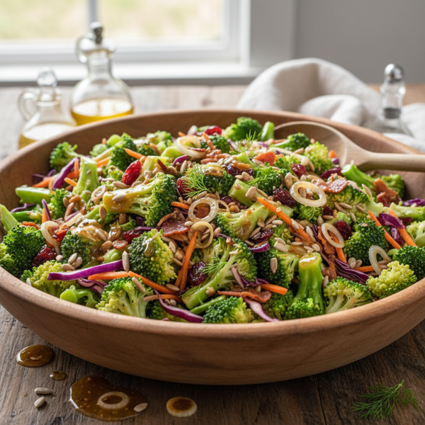 Crunchy Broccoli Salad with Sweet Vinegar Dressing recipe