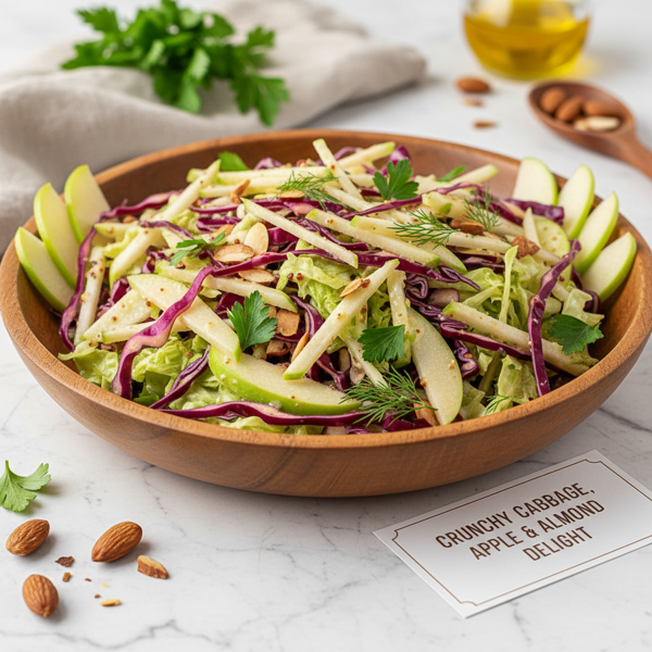 Crunchy Cabbage, Apple, and Almond Delight recipe