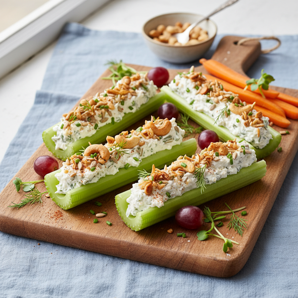 Crunchy Celery Delight Logs recipe