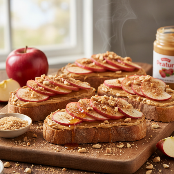 Crunchy Cinnamon Apple Peanut Butter Toast recipe