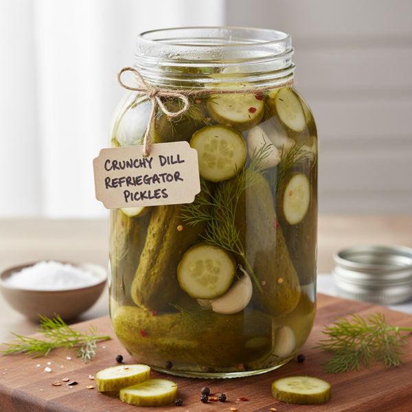 Crunchy Dill Refrigerator Pickles recipe