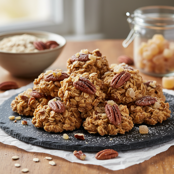 Crunchy Ginger Pecan Oatmeal Bites recipe