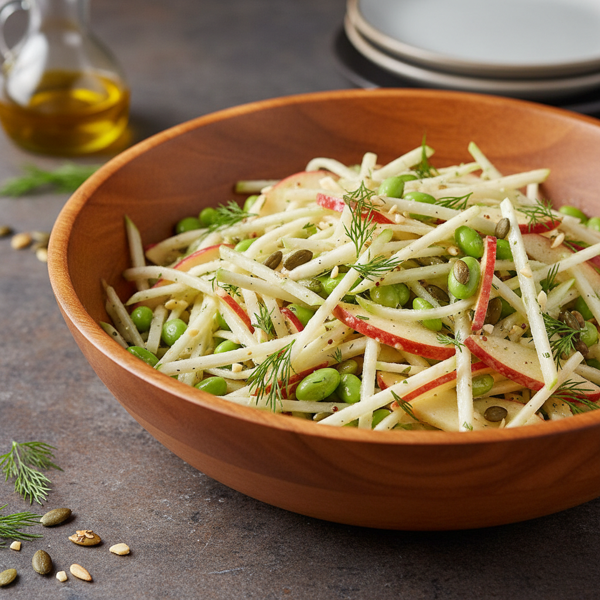Crunchy Kohlrabi and Apple Slaw with Edamame recipe