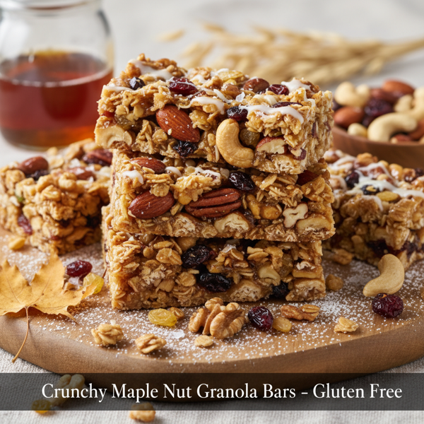 Crunchy Maple Nut Granola Bars - Gluten Free recipe