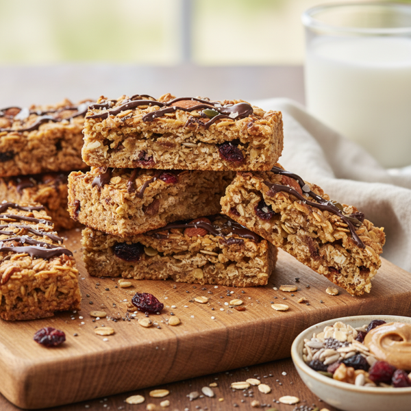 Crunchy Oatmeal Energy Bars recipe