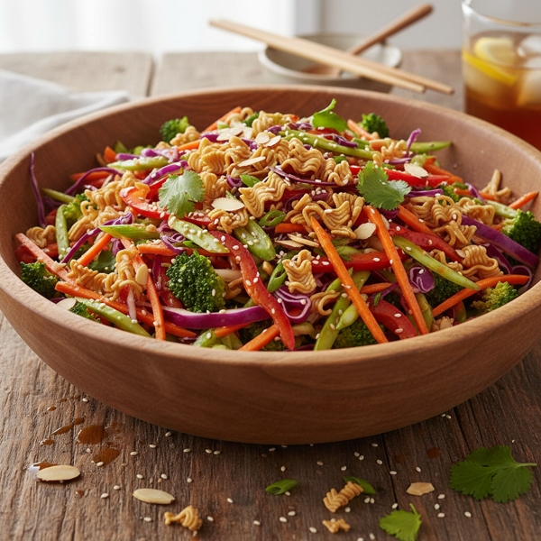 Crunchy Oriental Broccoli Slaw with Ramen Noodles recipe