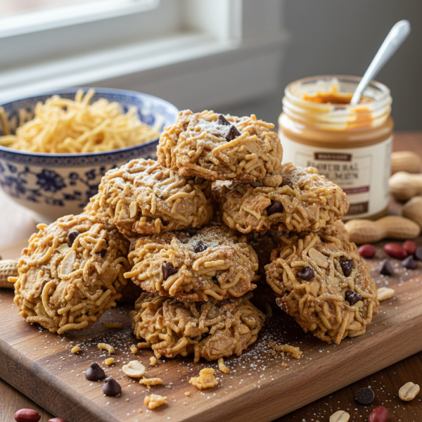 Crunchy Peanut Butter Chow Mein Cookies recipe