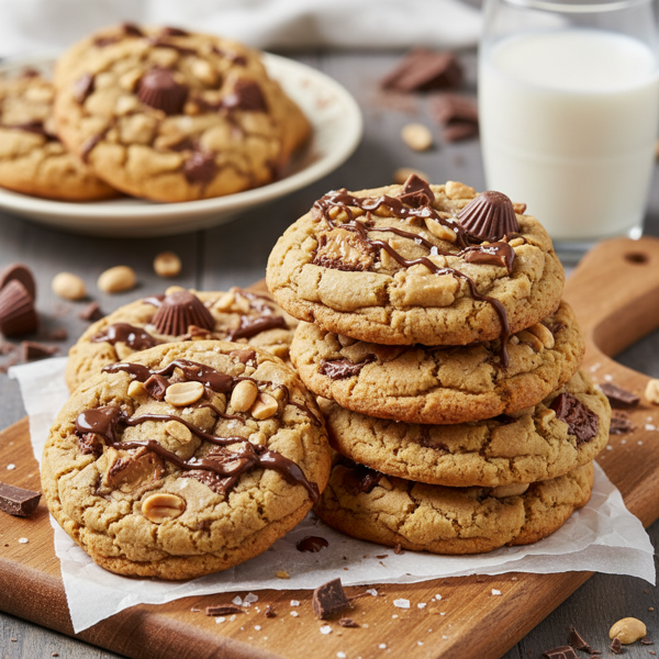 Crunchy Peanut Butter Cup Delight Cookies recipe