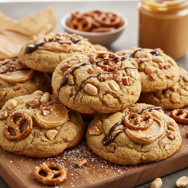 Crunchy Peanut Butter Pretzel Bliss Cookies recipe