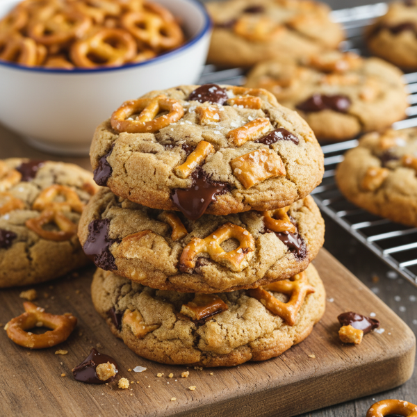 Crunchy Pretzel Chunk Cookies recipe