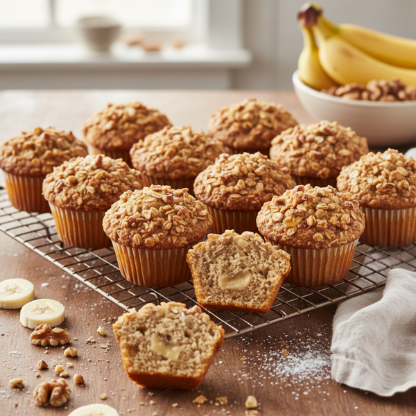 Crunchy Streusel Banana Nut Muffins recipe