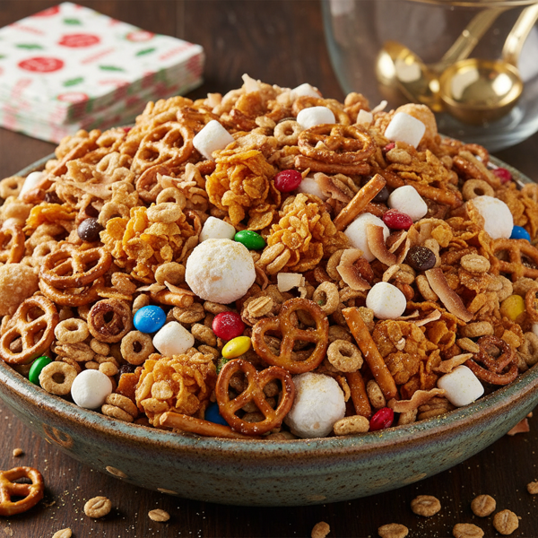 Crunchy Sweet Party Mix recipe