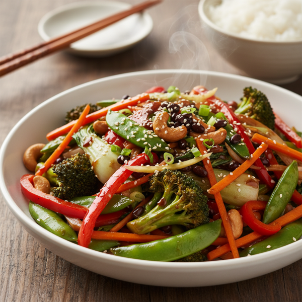 Crunchy Vegetable Stir-fry in Savory Black Bean Sauce recipe