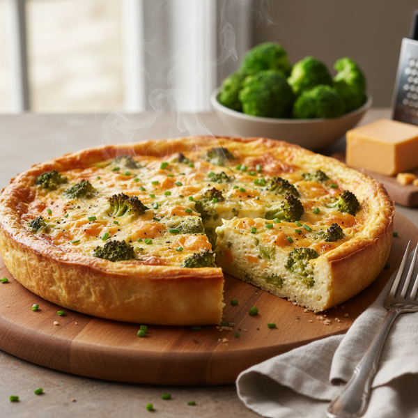 Crustless Broccoli and Cheddar Quiche recipe