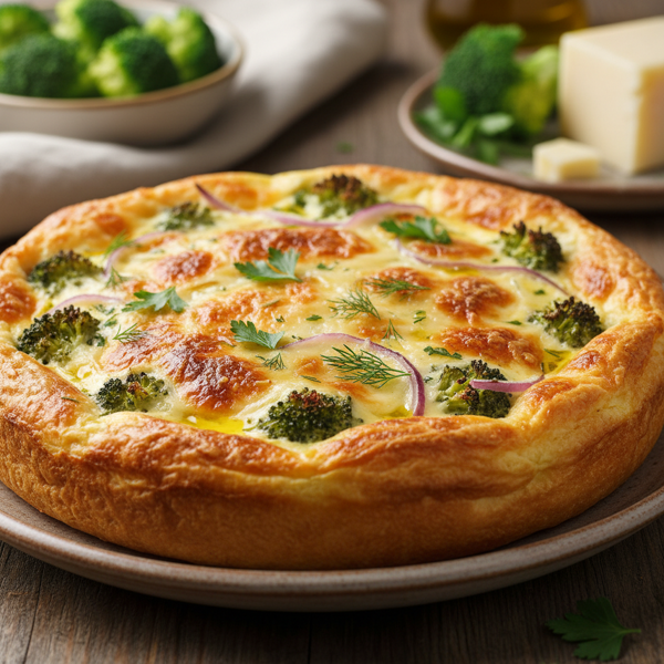 Crustless Broccoli and Swiss Cheese Savory Pie recipe