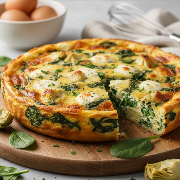 Crustless Spinach and Artichoke Quiche recipe