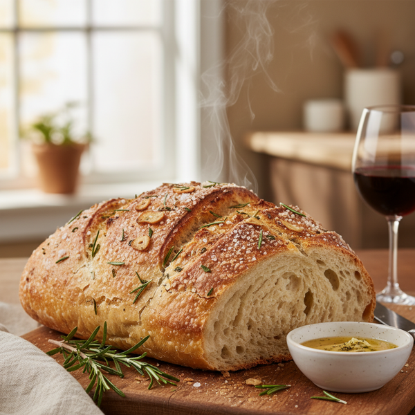 Crusty Rosemary Garlic French Bread recipe