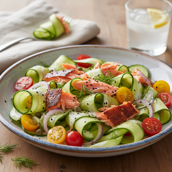 Cucumber & Flaked Hot-Smoked Salmon Salad recipe