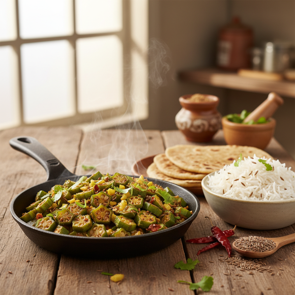 Cumin-Infused Okra Stir-Fry recipe