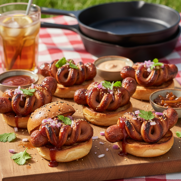 Curly Worm Hot Dog Sliders recipe