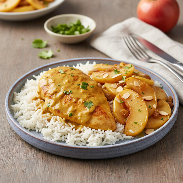 Curried Chicken with Sautéed Apples recipe