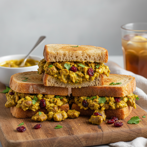 Curried Cranberry Chicken Heart Sandwiches recipe