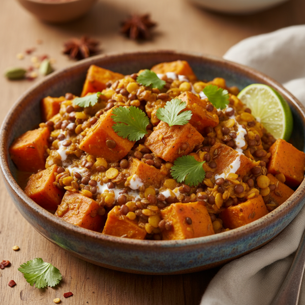 Curried Sweet Potato & Lentil Medley recipe