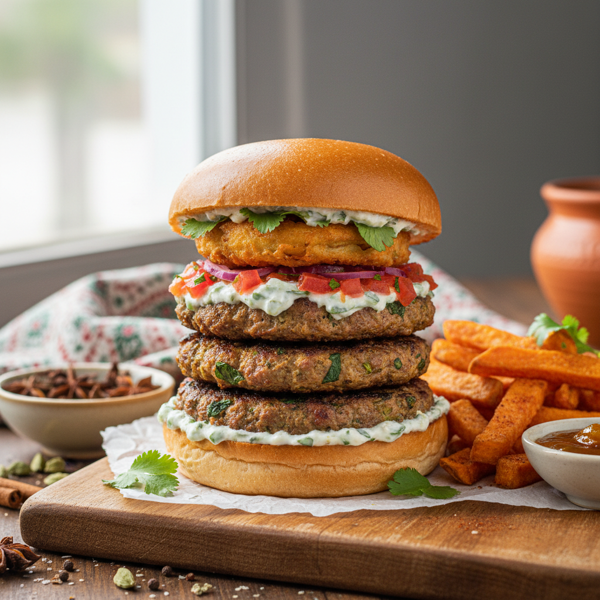 Curry-Spiced Indian Beef Burgers recipe