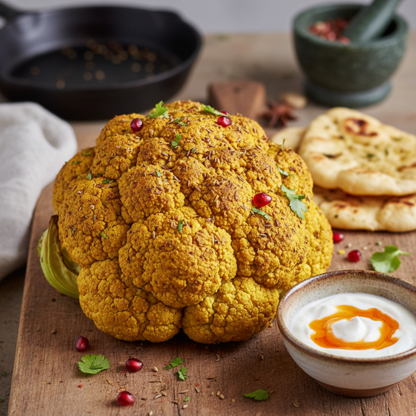 Curry-Spiced Yogurt Roasted Cauliflower Delight recipe