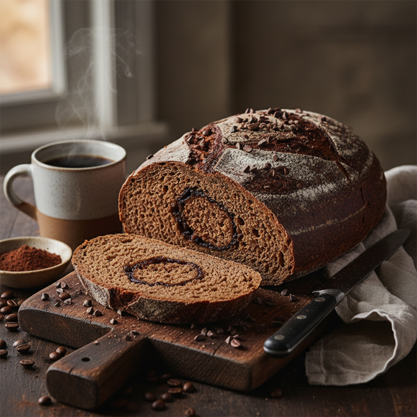 Dark Rye Sourdough Bread with Coffee and Cocoa recipe