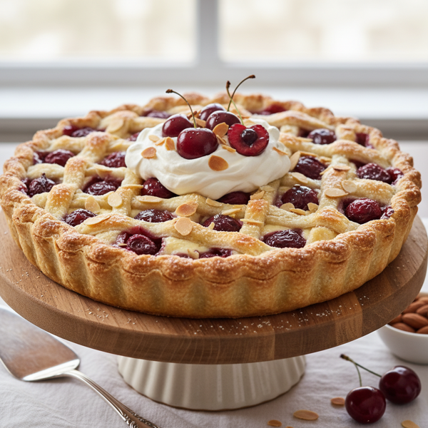 Decadent Almond Cherry Cream Pie recipe