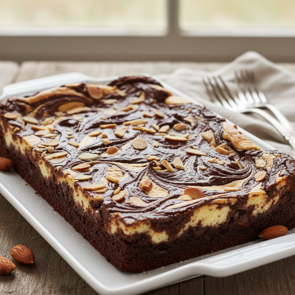 Decadent Almond Chocolate Swirl Cheesecake Brownies recipe