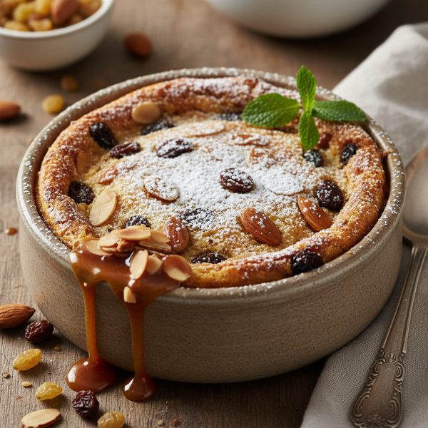 Decadent Almond Raisin Pudding recipe