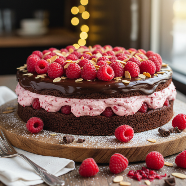 Decadent Almond Raspberry Chocolate Torte recipe