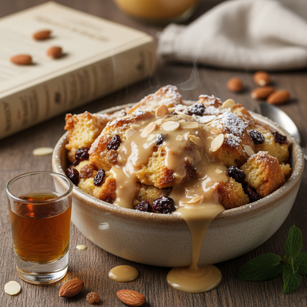 Decadent Amaretto Almond Bread Pudding recipe