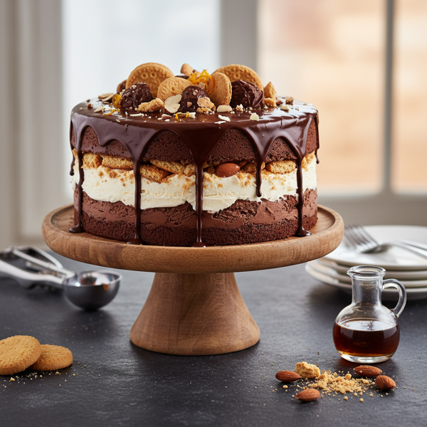 Decadent Amaretto Chocolate Ice Cream Cake recipe