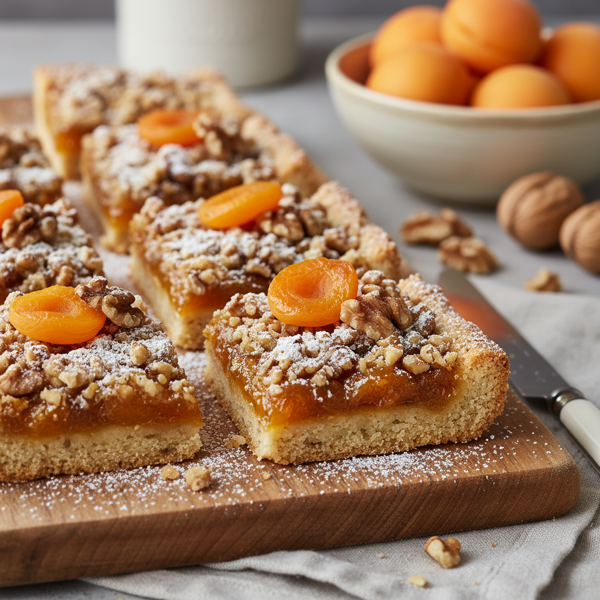 Decadent Apricot Walnut Shortbread Bars recipe
