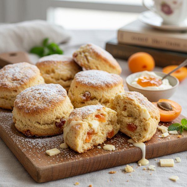 Decadent Apricot and White Chocolate Scones recipe