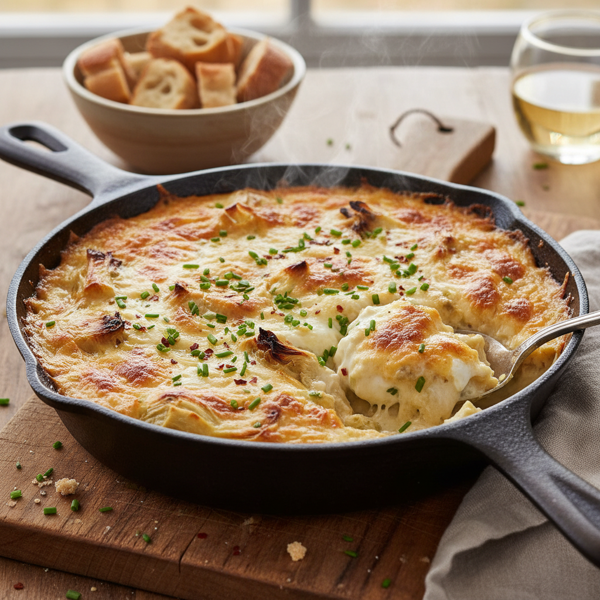 Decadent Artichoke and Cheese Bake recipe