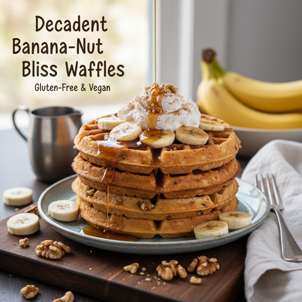 Decadent Banana-Nut Bliss Waffles (Gluten-Free & Vegan) recipe