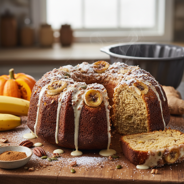 Decadent Banana-Pumpkin Spice Bread recipe
