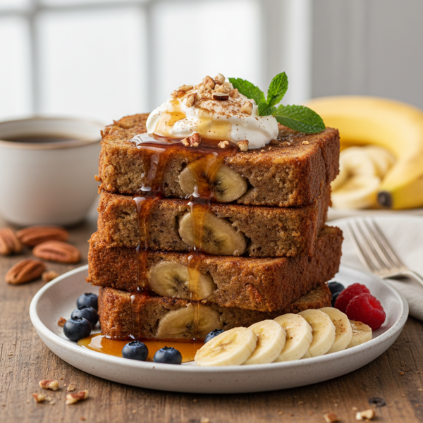 Decadent Banana Bread French Toast Stack recipe