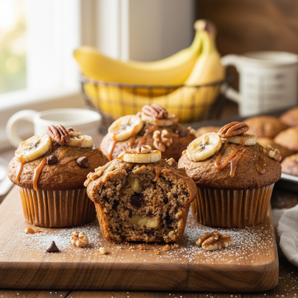 Decadent Banana Bread Muffins recipe