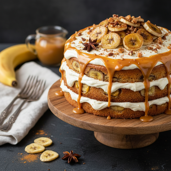 Decadent Banana Butterscotch Sour Cream Cake recipe