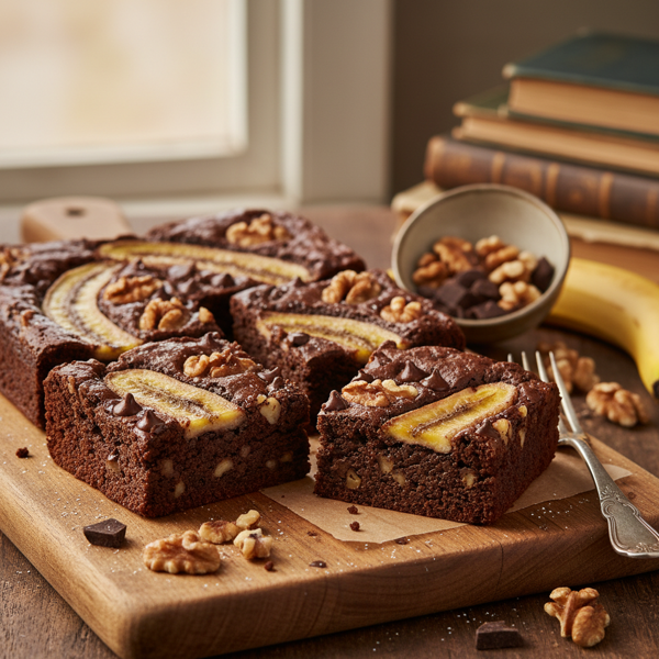 Decadent Banana Choco-Walnut Brownies recipe
