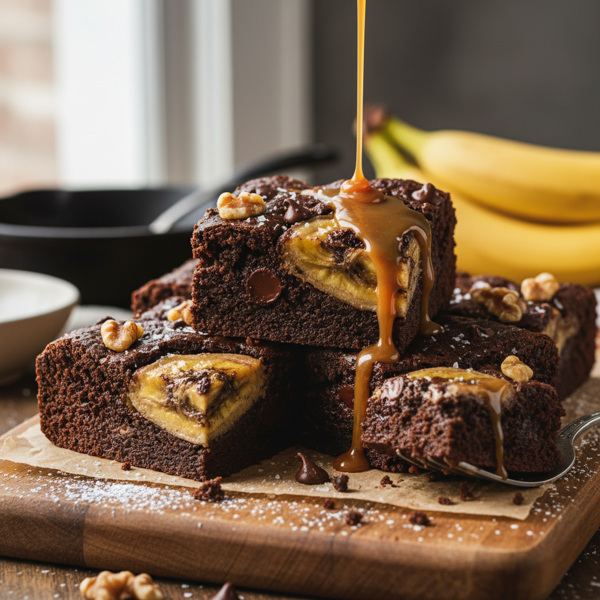 Decadent Banana Chocolate Chip Brownies recipe